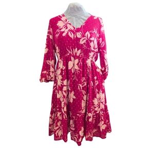 Torrid Pink Polka Dot Tiered Dress